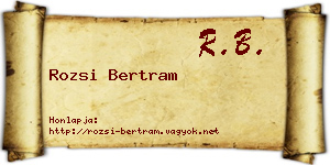 Rozsi Bertram névjegykártya